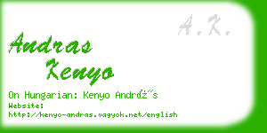 andras kenyo business card